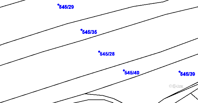 Parcela st. 545/28 v KÚ Jarov, Katastrální mapa