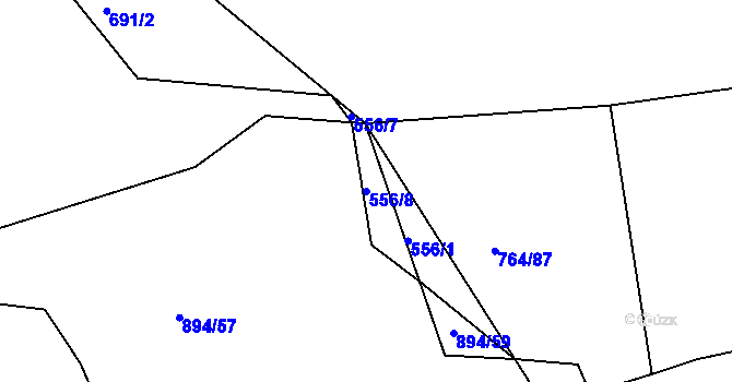 Parcela st. 556/8 v KÚ Jarov, Katastrální mapa