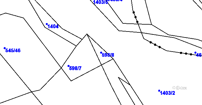 Parcela st. 598/8 v KÚ Jarov, Katastrální mapa