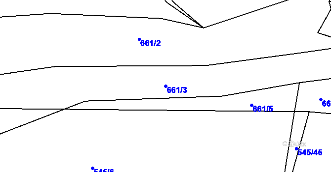Parcela st. 661/3 v KÚ Jarov, Katastrální mapa