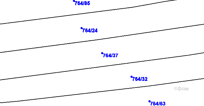 Parcela st. 764/37 v KÚ Jarov, Katastrální mapa