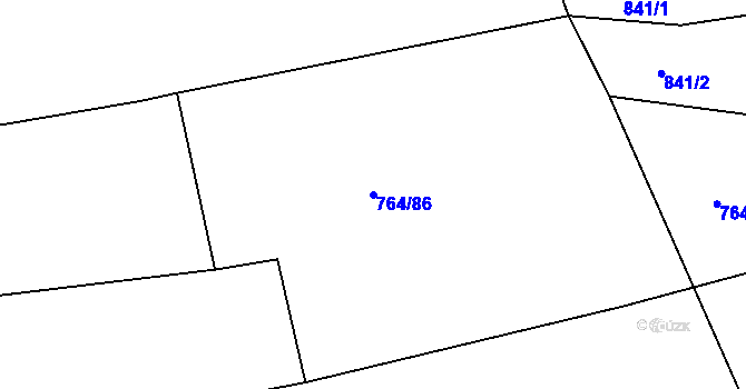 Parcela st. 764/86 v KÚ Jarov, Katastrální mapa