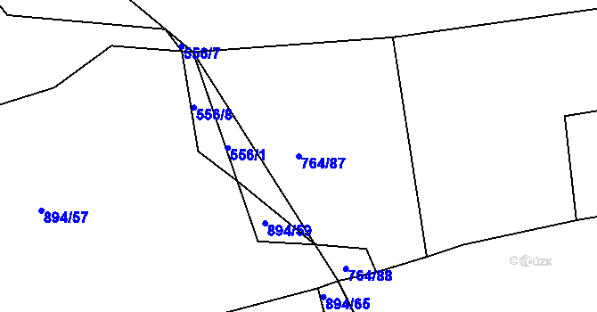 Parcela st. 764/87 v KÚ Jarov, Katastrální mapa