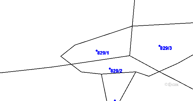 Parcela st. 829/1 v KÚ Jarov, Katastrální mapa