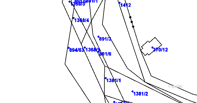 Parcela st. 891/6 v KÚ Jarov, Katastrální mapa