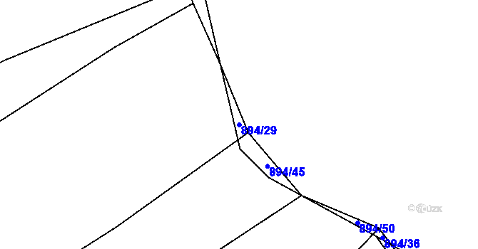 Parcela st. 894/29 v KÚ Jarov, Katastrální mapa