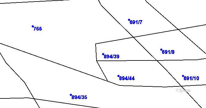 Parcela st. 894/39 v KÚ Jarov, Katastrální mapa