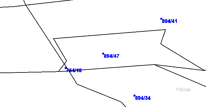 Parcela st. 894/47 v KÚ Jarov, Katastrální mapa