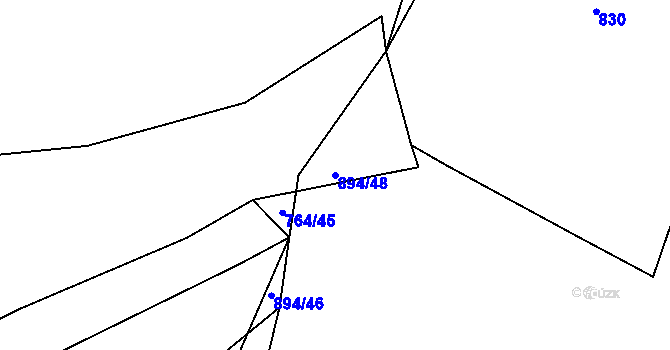 Parcela st. 894/48 v KÚ Jarov, Katastrální mapa