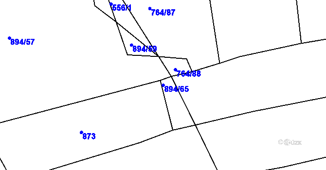 Parcela st. 894/65 v KÚ Jarov, Katastrální mapa