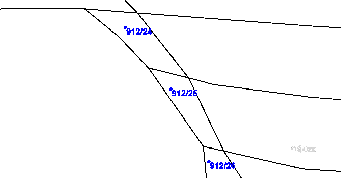 Parcela st. 912/25 v KÚ Jarov, Katastrální mapa