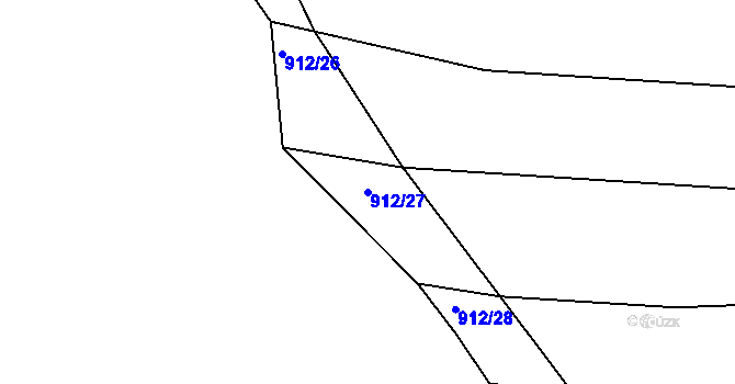 Parcela st. 912/27 v KÚ Jarov, Katastrální mapa
