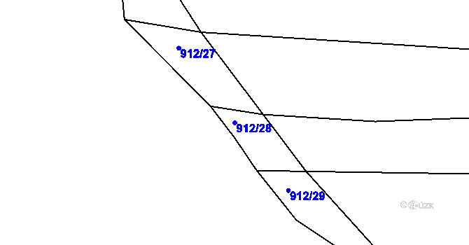 Parcela st. 912/28 v KÚ Jarov, Katastrální mapa