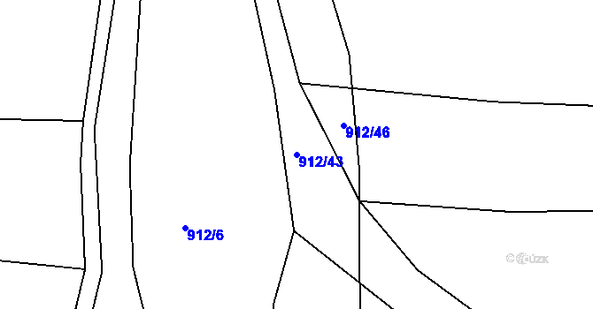 Parcela st. 912/43 v KÚ Jarov, Katastrální mapa