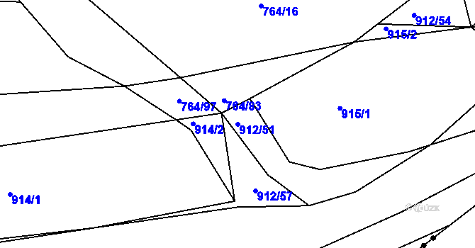 Parcela st. 912/51 v KÚ Jarov, Katastrální mapa