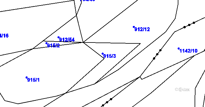 Parcela st. 915/3 v KÚ Jarov, Katastrální mapa