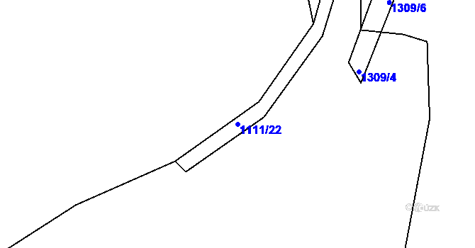 Parcela st. 1111/22 v KÚ Jarov, Katastrální mapa