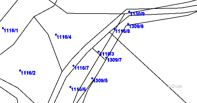 Parcela st. 1116/3 v KÚ Jarov, Katastrální mapa