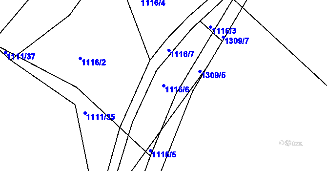 Parcela st. 1116/6 v KÚ Jarov, Katastrální mapa