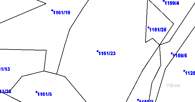 Parcela st. 1161/23 v KÚ Jarov, Katastrální mapa
