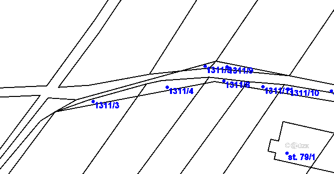 Parcela st. 1311/4 v KÚ Jarov, Katastrální mapa