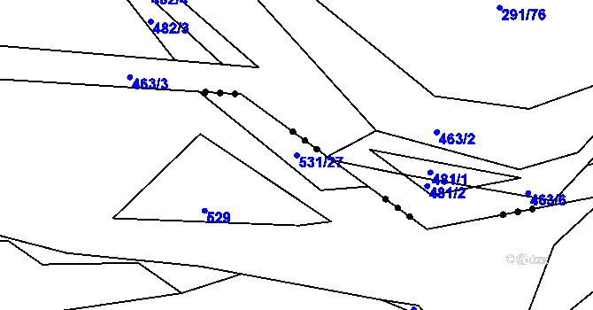Parcela st. 531/27 v KÚ Jarov, Katastrální mapa
