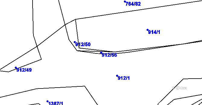 Parcela st. 912/56 v KÚ Jarov, Katastrální mapa