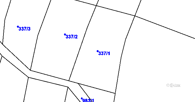 Parcela st. 337/1 v KÚ Jarpice, Katastrální mapa