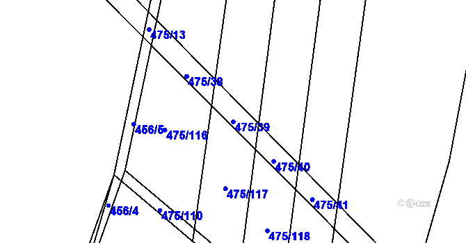 Parcela st. 475/39 v KÚ Jarpice, Katastrální mapa