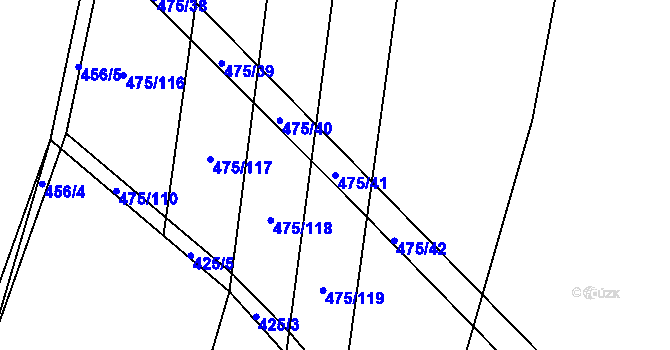 Parcela st. 475/41 v KÚ Jarpice, Katastrální mapa