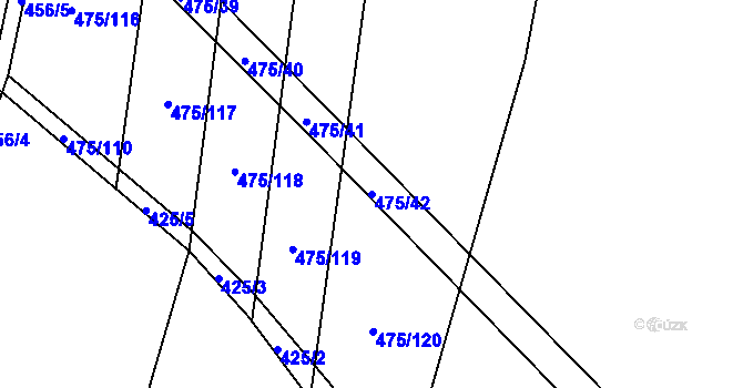 Parcela st. 475/42 v KÚ Jarpice, Katastrální mapa