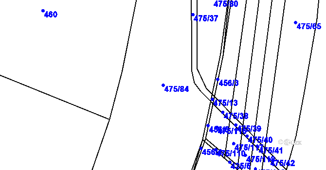 Parcela st. 475/84 v KÚ Jarpice, Katastrální mapa