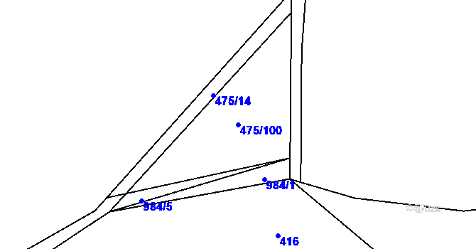 Parcela st. 475/100 v KÚ Jarpice, Katastrální mapa