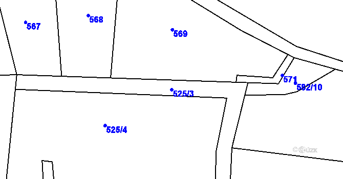 Parcela st. 525/3 v KÚ Jarpice, Katastrální mapa