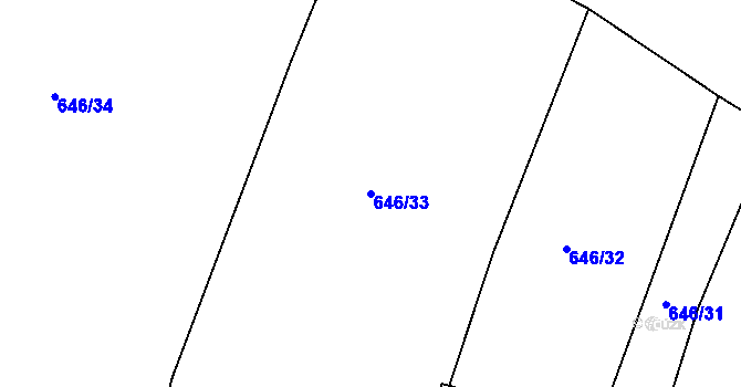 Parcela st. 646/33 v KÚ Jarpice, Katastrální mapa