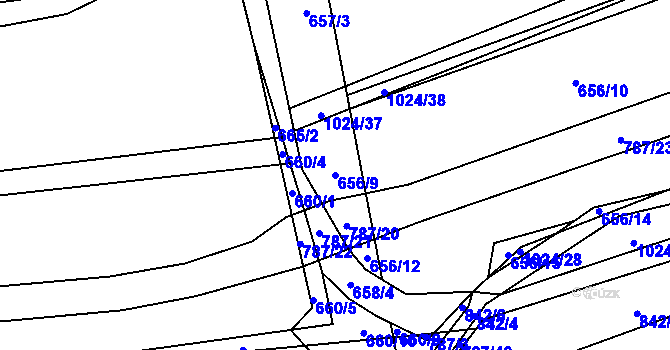 Parcela st. 656/9 v KÚ Jarpice, Katastrální mapa