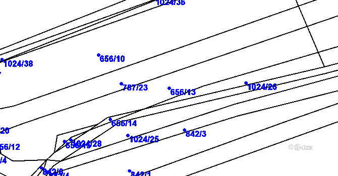 Parcela st. 656/13 v KÚ Jarpice, Katastrální mapa