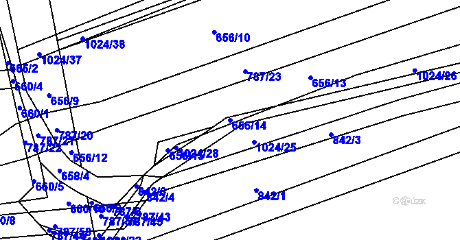 Parcela st. 656/14 v KÚ Jarpice, Katastrální mapa
