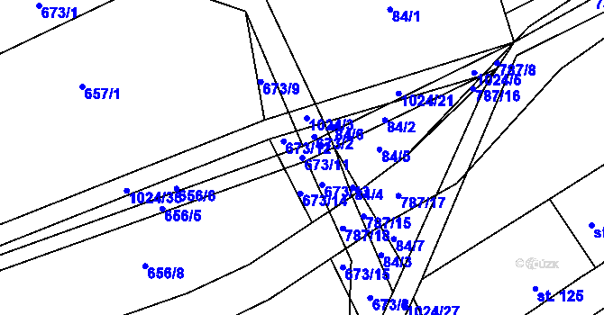 Parcela st. 673/11 v KÚ Jarpice, Katastrální mapa