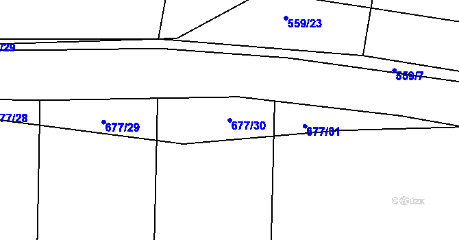 Parcela st. 677/30 v KÚ Jarpice, Katastrální mapa
