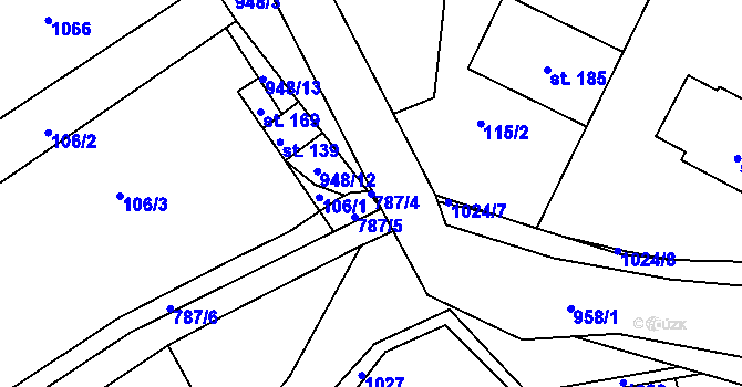 Parcela st. 787/4 v KÚ Jarpice, Katastrální mapa