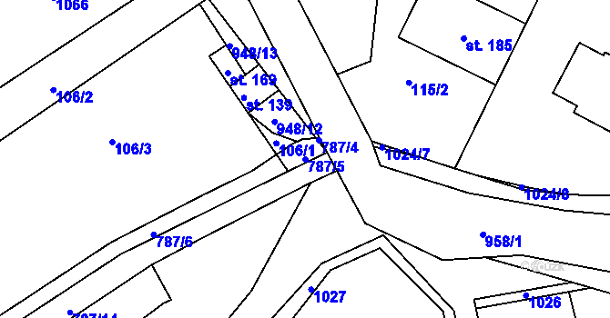 Parcela st. 787/5 v KÚ Jarpice, Katastrální mapa