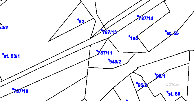 Parcela st. 787/11 v KÚ Jarpice, Katastrální mapa