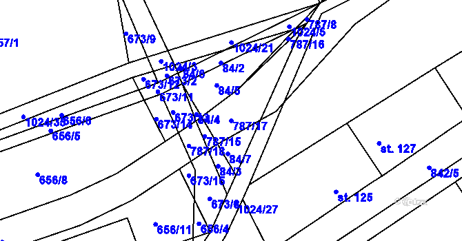Parcela st. 787/17 v KÚ Jarpice, Katastrální mapa