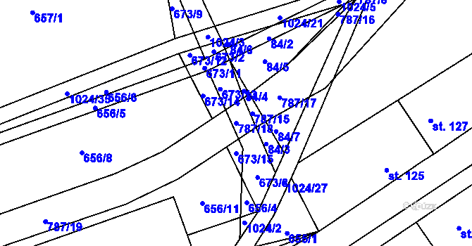 Parcela st. 787/18 v KÚ Jarpice, Katastrální mapa