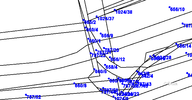 Parcela st. 787/21 v KÚ Jarpice, Katastrální mapa