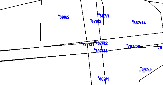 Parcela st. 787/31 v KÚ Jarpice, Katastrální mapa