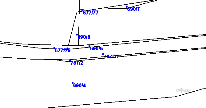 Parcela st. 787/37 v KÚ Jarpice, Katastrální mapa