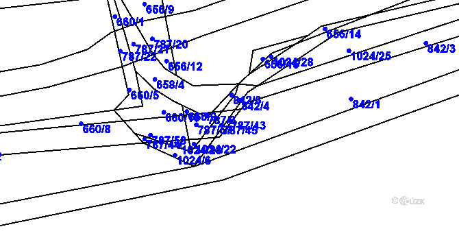 Parcela st. 787/43 v KÚ Jarpice, Katastrální mapa