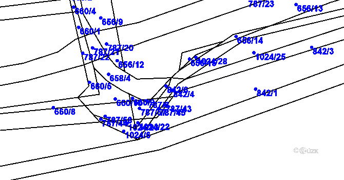 Parcela st. 842/4 v KÚ Jarpice, Katastrální mapa